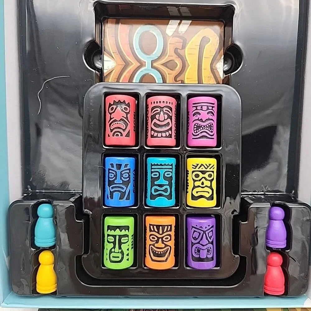 Game Tiki Topple Secret Strategy Tactical Totem Pole Building Family Board READ